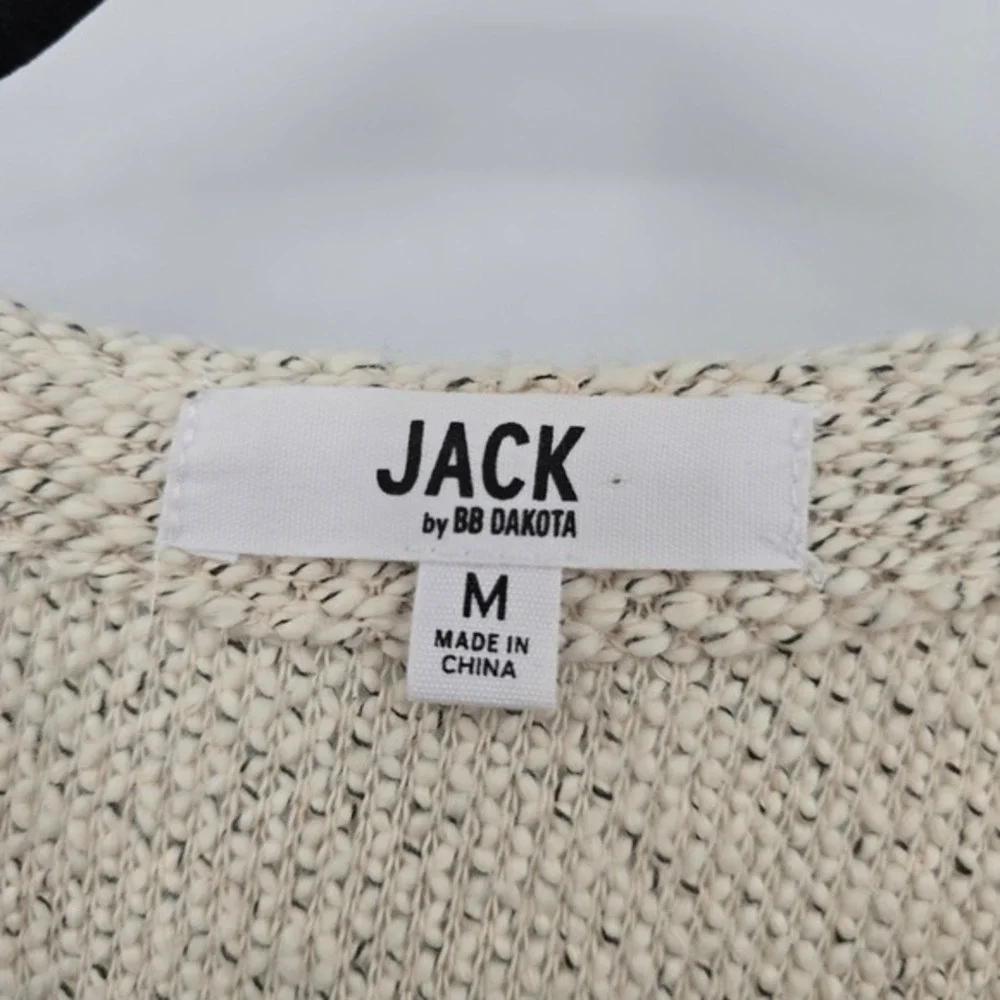JACK by BB Dakota Cream Fringe Open Front‎ Cardigan Sweater Jacket M